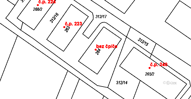 Polepy 42299896 na parcele st. 264 v KÚ Polepy, Katastrální mapa