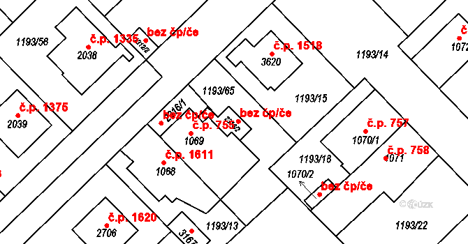 Čáslav 44006896 na parcele st. 2316/2 v KÚ Čáslav, Katastrální mapa