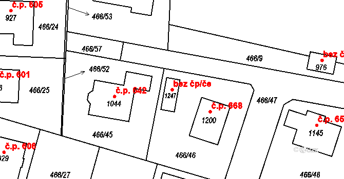 Chotěšov 80225896 na parcele st. 1247 v KÚ Chotěšov, Katastrální mapa