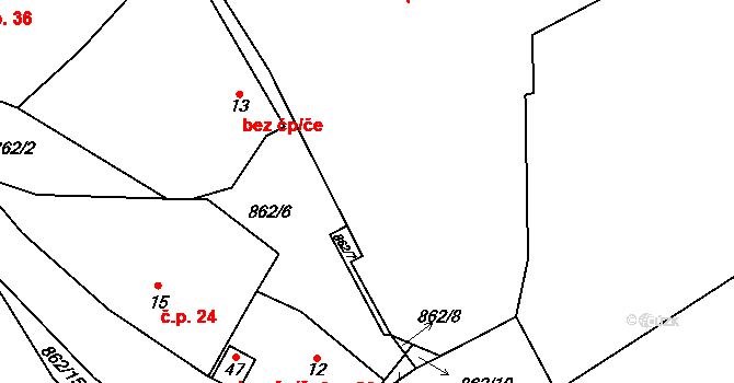 Chotěšov 1, Jesenice na parcele st. 11 v KÚ Chotěšov u Rakovníka, Katastrální mapa