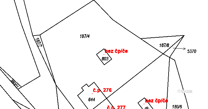 Janov 96756896 na parcele st. 803 v KÚ Janov u Litomyšle, Katastrální mapa