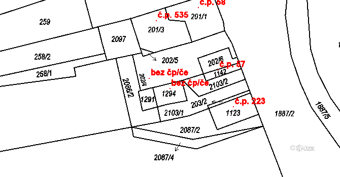 Sezemice 108271897 na parcele st. 1294 v KÚ Sezemice nad Loučnou, Katastrální mapa
