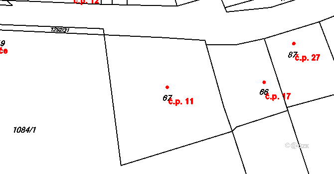 Kaliště u Lipí 11, Lipí na parcele st. 67 v KÚ Kaliště u Lipí, Katastrální mapa