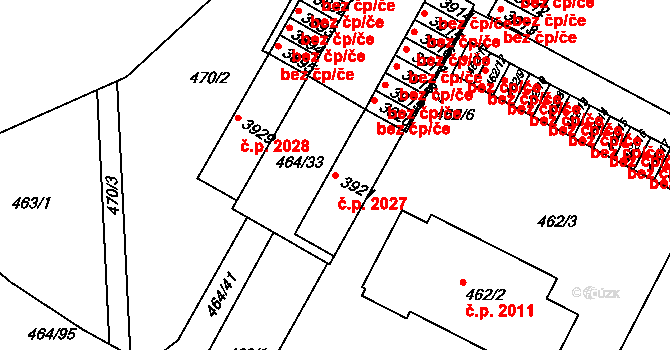 Černá Pole 2027, Brno na parcele st. 3921 v KÚ Černá Pole, Katastrální mapa