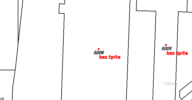 Žatec 40601897 na parcele st. 5006 v KÚ Žatec, Katastrální mapa