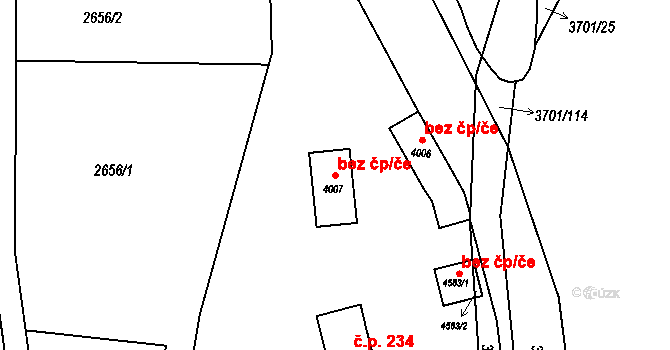 Rožnov pod Radhoštěm 42140897 na parcele st. 4007 v KÚ Rožnov pod Radhoštěm, Katastrální mapa