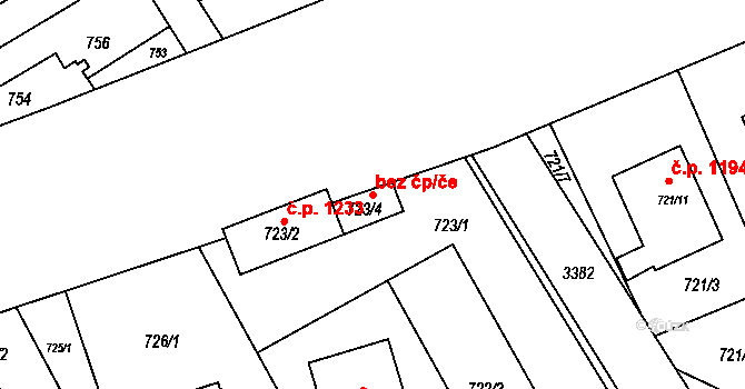 Orlová 43963897 na parcele st. 723/4 v KÚ Poruba u Orlové, Katastrální mapa