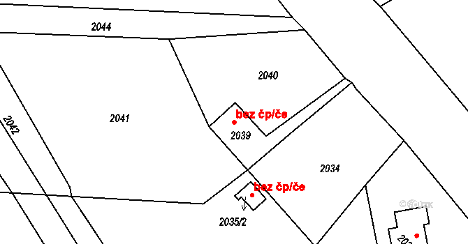 Bohumín 43986897 na parcele st. 2039 v KÚ Skřečoň, Katastrální mapa