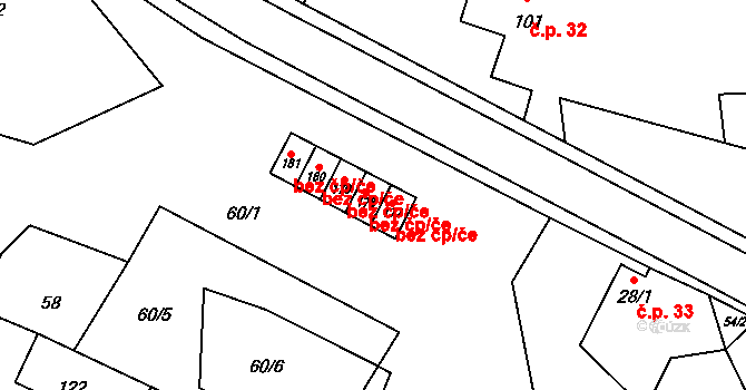 Třebihošť 45010897 na parcele st. 178 v KÚ Třebihošť, Katastrální mapa