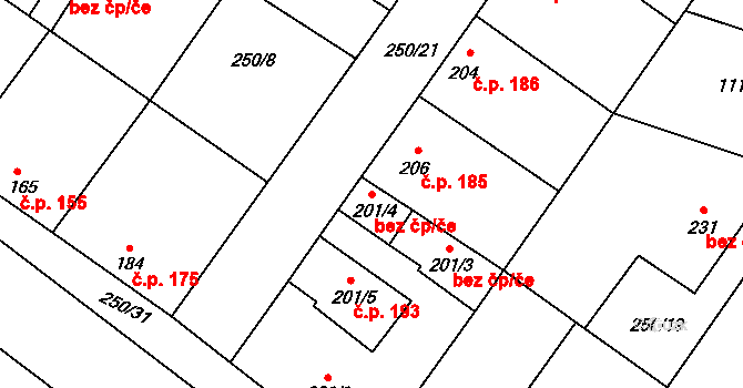 Černuc 48372897 na parcele st. 201/4 v KÚ Černuc, Katastrální mapa