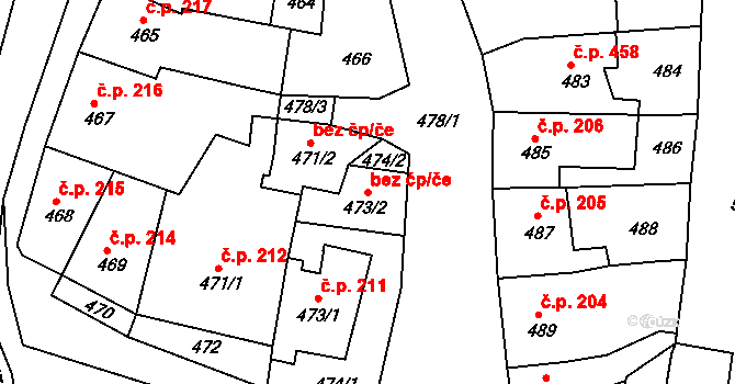 Dolní Kounice 48858897 na parcele st. 473/2 v KÚ Dolní Kounice, Katastrální mapa