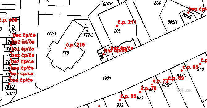 Ústí nad Labem 48939897 na parcele st. 777/3 v KÚ Klíše, Katastrální mapa