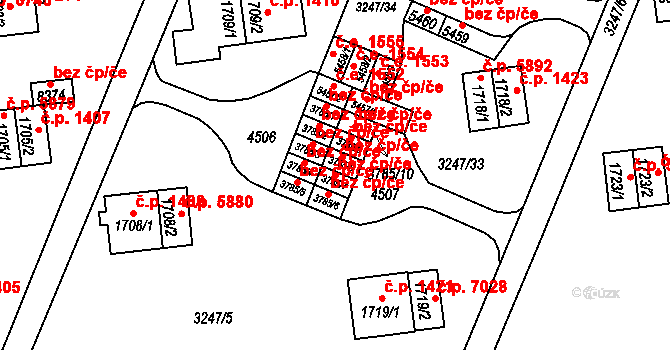 Zlín 49512897 na parcele st. 3785/7 v KÚ Zlín, Katastrální mapa