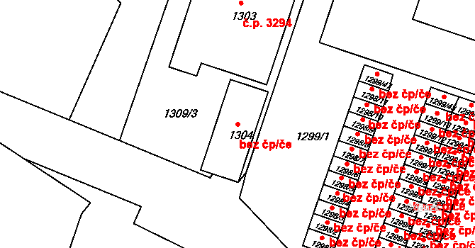Česká Lípa 50089897 na parcele st. 1304 v KÚ Česká Lípa, Katastrální mapa