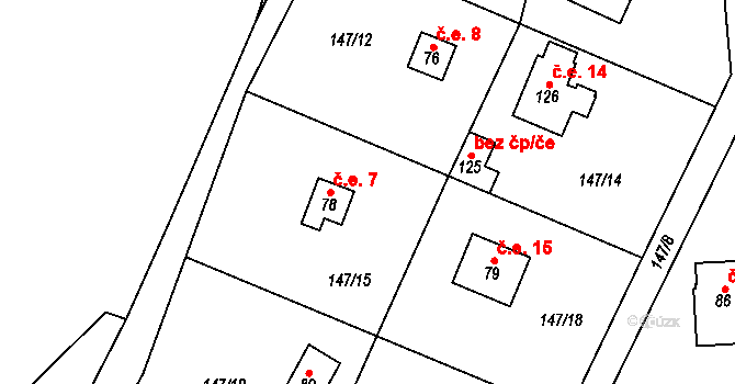 Senešnice 7, Bojanovice na parcele st. 78 v KÚ Senešnice, Katastrální mapa