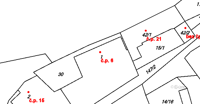 Sušice 6, Míčov-Sušice na parcele st. 1 v KÚ Sušice, Katastrální mapa