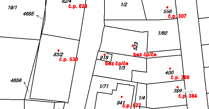 Lenešice 82612897 na parcele st. 918 v KÚ Lenešice, Katastrální mapa