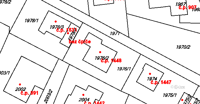 Příbor 1448 na parcele st. 1976/2 v KÚ Příbor, Katastrální mapa