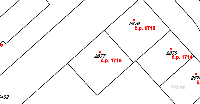 Znojmo 1716 na parcele st. 2877 v KÚ Znojmo-město, Katastrální mapa