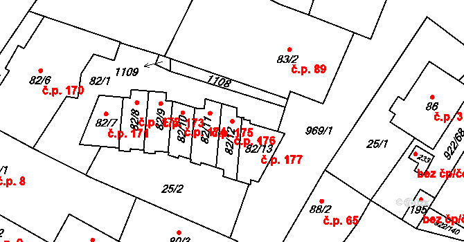 Libčeves 176 na parcele st. 82/12 v KÚ Libčeves, Katastrální mapa
