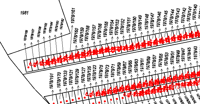 Bechyně 1222 na parcele st. 1978/156 v KÚ Bechyně, Katastrální mapa