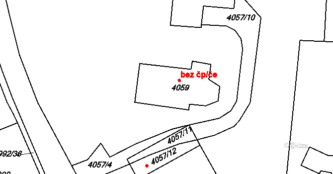 Kutná Hora 38261898 na parcele st. 4059 v KÚ Kutná Hora, Katastrální mapa