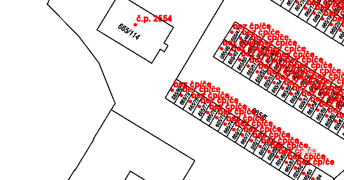 Plzeň 40042898 na parcele st. 665/80 v KÚ Plzeň, Katastrální mapa