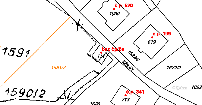 Písek 40204898 na parcele st. 111 v KÚ Písek u Jablunkova, Katastrální mapa