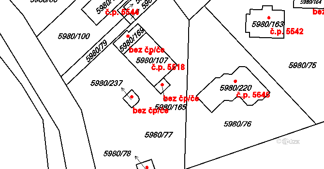 Chomutov 41477898 na parcele st. 5980/165 v KÚ Chomutov I, Katastrální mapa