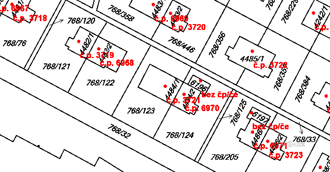 Zlín 3721 na parcele st. 4484/1 v KÚ Zlín, Katastrální mapa