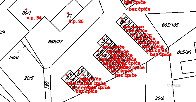 Svatava 43323898 na parcele st. 665/28 v KÚ Svatava, Katastrální mapa