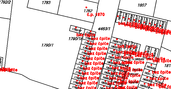 Teplice 45128898 na parcele st. 1790/4 v KÚ Teplice, Katastrální mapa