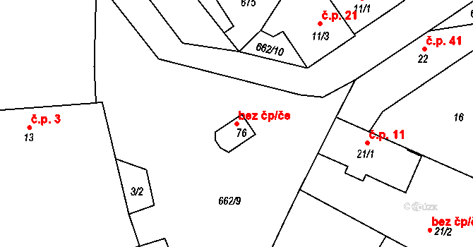 Vacov 46164898 na parcele st. 76 v KÚ Benešova Hora, Katastrální mapa