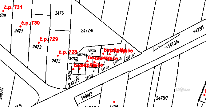 Klobouky u Brna 47078898 na parcele st. 2477/6 v KÚ Klobouky u Brna, Katastrální mapa