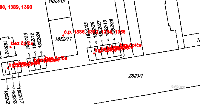 Praha 48010898 na parcele st. 1852/26 v KÚ Vršovice, Katastrální mapa