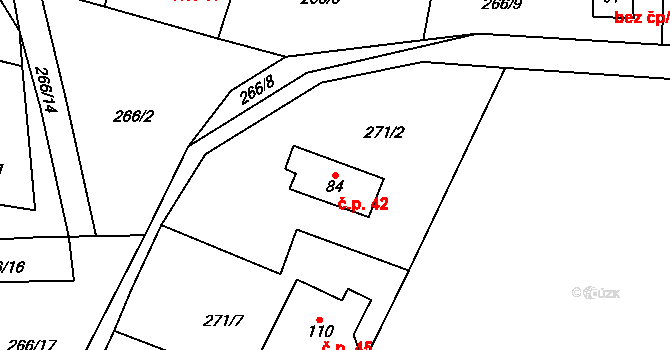 Hostišovice 42, Bělčice na parcele st. 84 v KÚ Hostišovice, Katastrální mapa