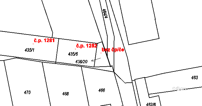 Sedlčany 107472899 na parcele st. 436/20 v KÚ Sedlčany, Katastrální mapa