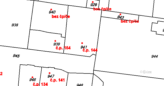 Děčín XXXII-Boletice nad Labem 144, Děčín na parcele st. 941 v KÚ Boletice nad Labem, Katastrální mapa