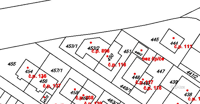 Jinonice 119, Praha, Katastrální mapa