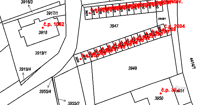 Jirkov 297 na parcele st. 3937 v KÚ Jirkov, Katastrální mapa