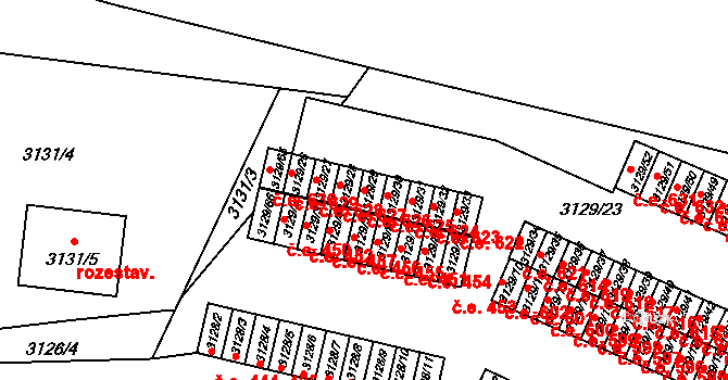 Bystřice nad Pernštejnem 626 na parcele st. 3129/29 v KÚ Bystřice nad Pernštejnem, Katastrální mapa