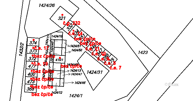 Radostín nad Oslavou 9 na parcele st. 347 v KÚ Radostín nad Oslavou, Katastrální mapa
