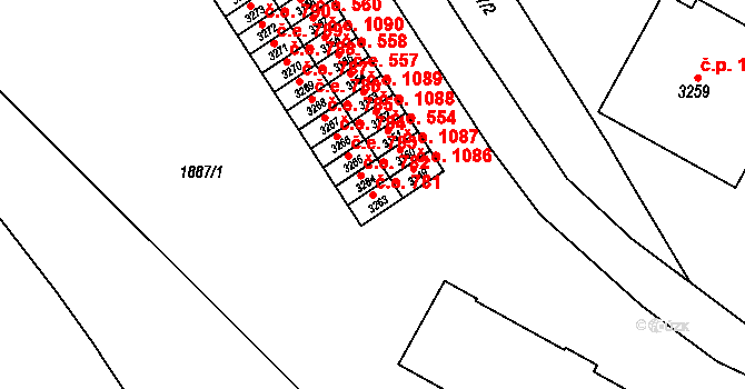 Náchod 781 na parcele st. 3263 v KÚ Náchod, Katastrální mapa