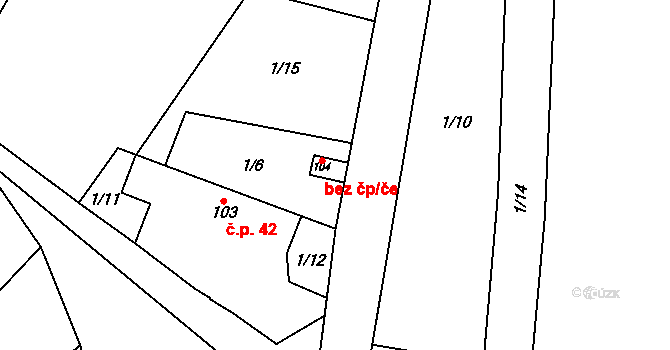 Suchdol nad Lužnicí 47509899 na parcele st. 104 v KÚ Bor, Katastrální mapa