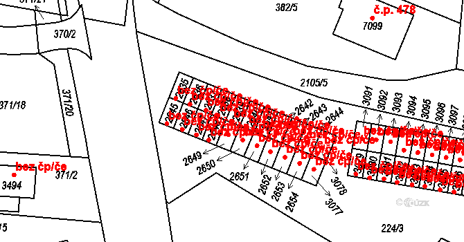 Písek 48713899 na parcele st. 2639 v KÚ Písek, Katastrální mapa