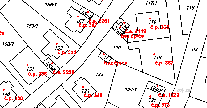Ústí nad Labem 50494899 na parcele st. 121 v KÚ Střekov, Katastrální mapa