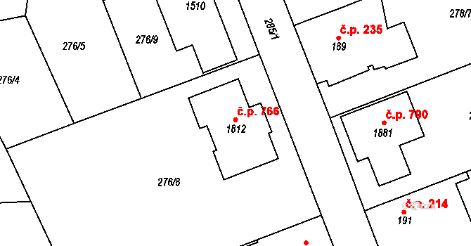 Libiš 766 na parcele st. 1812 v KÚ Libiš, Katastrální mapa