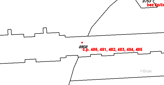 Polabiny 481,482,483,484,485,, Pardubice na parcele st. 8808 v KÚ Pardubice, Katastrální mapa