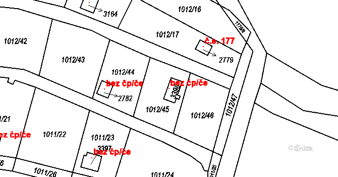 Mariánské Lázně 136109900 na parcele st. 3398 v KÚ Úšovice, Katastrální mapa