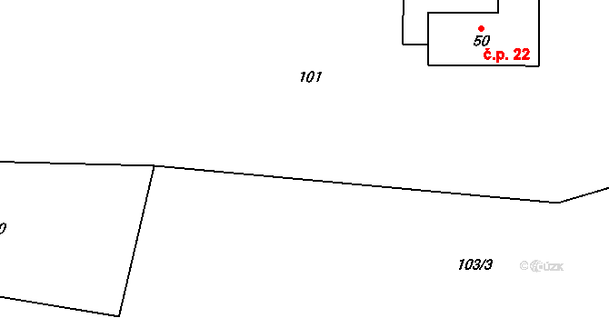 Onšovice 22, Dehtáře na parcele st. 50 v KÚ Onšovice u Dehtářů, Katastrální mapa
